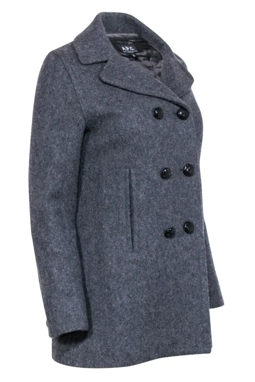 A.P.C. - Grey Wool Peacoat Sz 2