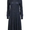 A.P.C - Purple & Brown Long Sleeve Turtleneck Midi Dress Sz S