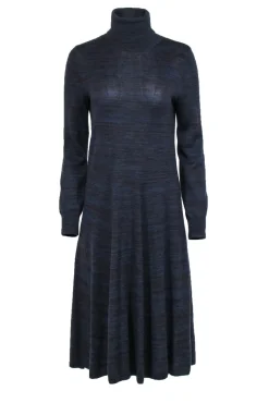 A.P.C - Purple & Brown Long Sleeve Turtleneck Midi Dress Sz S