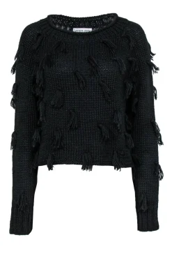 Apiece Apart - Black Knit Fringe Sweater Sz S