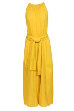 Apiece Apart - Cotton Yellow Sleeveless Wide Leg Jumpsuit w/ Belt Sz 6