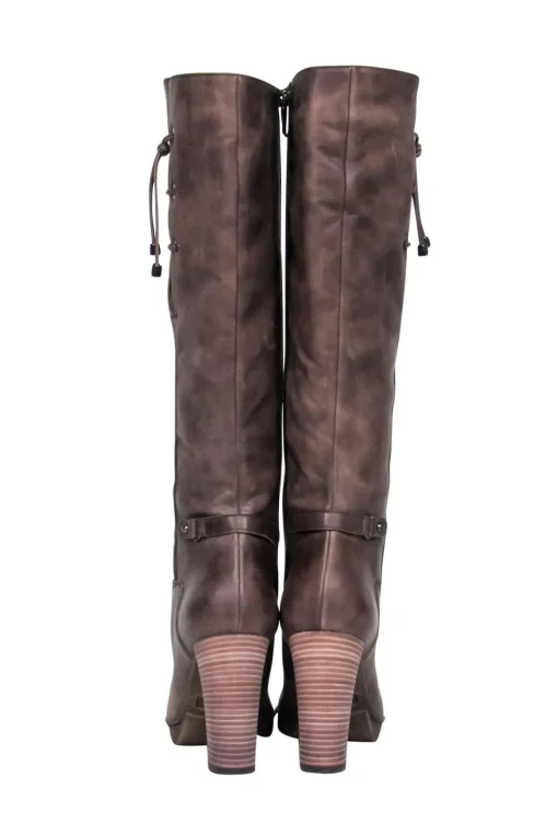 Aquatalia - Brown Leather Waterproof Heeled Over-the-Knee Boots Sz 9.5