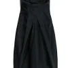 Armani Collezioni - Black Strapless A-Line Asymmetric Pleated Dress Sz 4