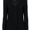 Armani Collezioni - Black Wool Blazer w/ Back Buttons & Rope Trim Sz 8