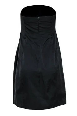 Armani Collezioni - Black Strapless A-Line Asymmetric Pleated Dress Sz 4