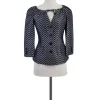 Armani Collezioni - Blue & Silver Chevron Silk Jacket Sz 2