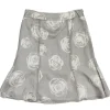 Armani Collezioni - Grey & Cream Rose Print Silk Skirt Sz 8