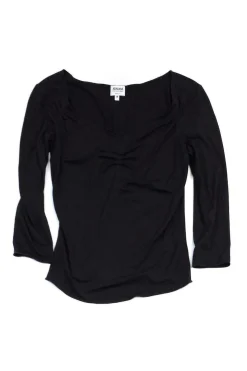 Armani Collezioni - Grey 3/4 Sleeve Gathered Bust Shirt Sz 2