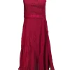 Armani Collezioni - Red Ruched Bodice Cross Strap Sleeveless Dress Sz 8