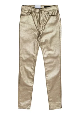 Armani Exchange - Gold Metallic Wax Coated "Super Skinny" Jeans Sz 27