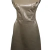 AS by DF - Olive Recycled Leather "Port Elizabeth" Dress Sz S