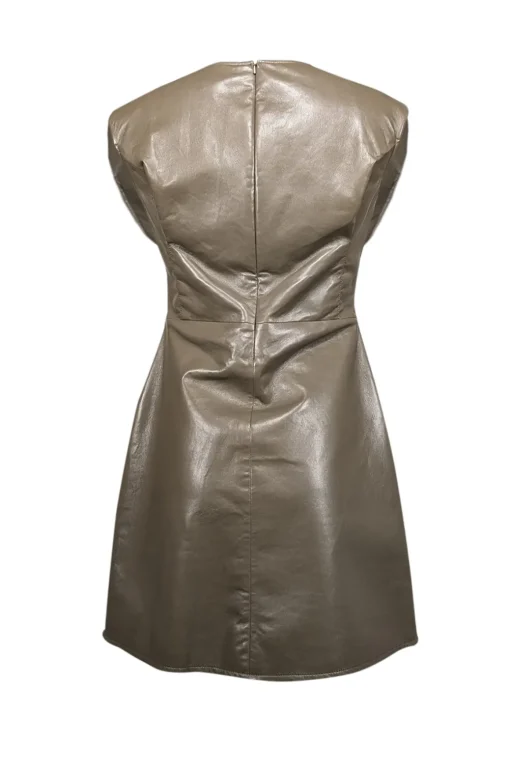 AS by DF - Olive Recycled Leather "Port Elizabeth" Dress Sz S
