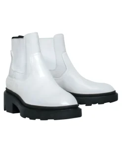 Ash - White “Mastro S” Booties w/ Black Chunky Sole Sz 10