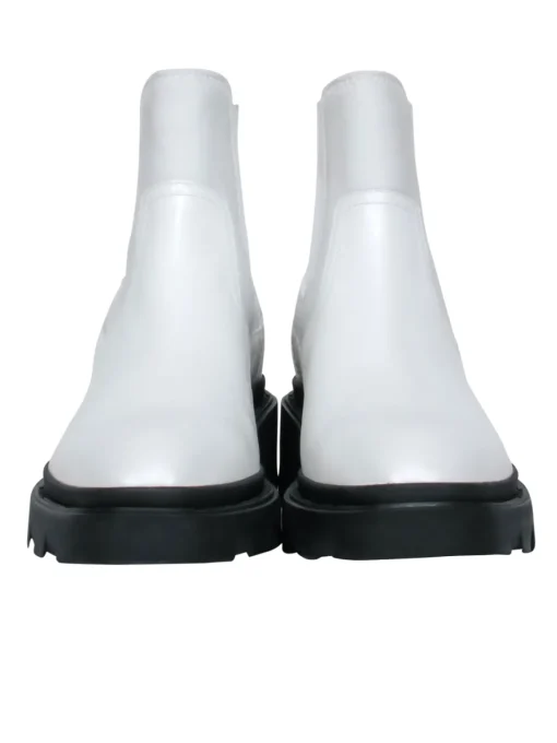 Ash - White “Mastro S” Booties w/ Black Chunky Sole Sz 10