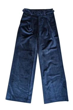 Assembly - Navy Blue Velvet Wide Leg Pants Sz M