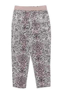 ATM - Beige & Black Ocelot Print Silk Pull-On Pants Sz S