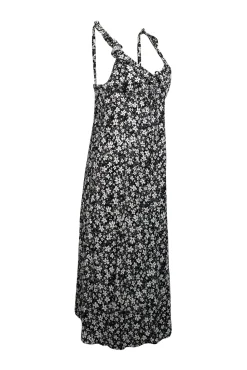 Auguste - Black & White Floral Print Sleeveless Midi Dress Sz M