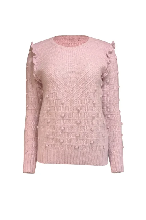 Autumn Cashmere - Lilac Textured Cashmere & Wool Blend Sweater Sz M