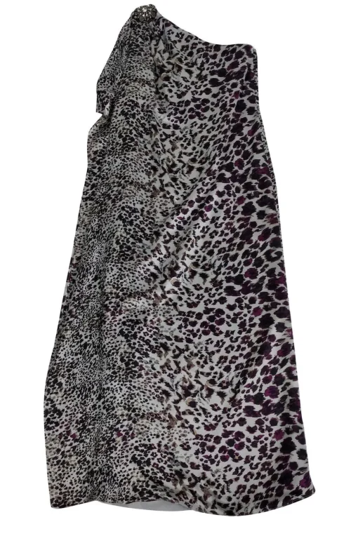 Badgley Mischka - Animal Print One Shoulder Maxi Sz XS