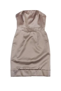 Badgley Mischka - Champagne Strapless Dress Sz 8