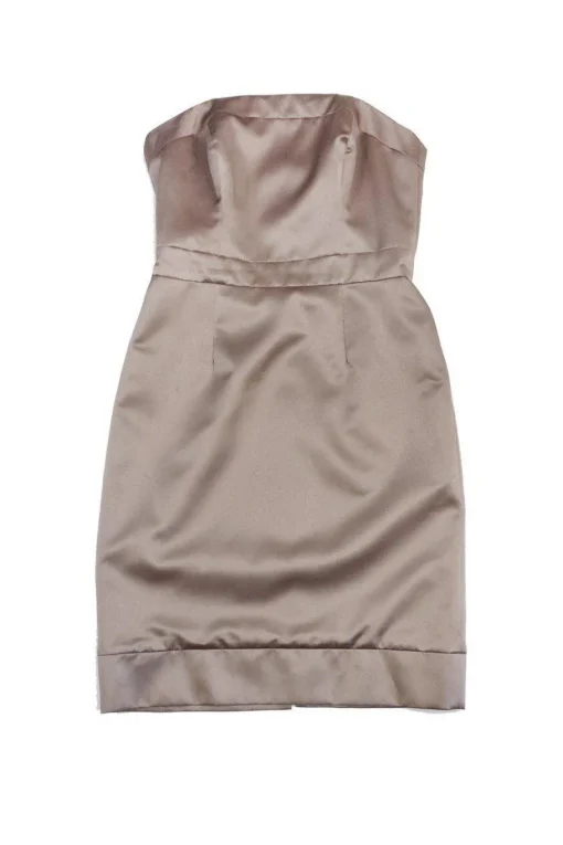Badgley Mischka - Champagne Strapless Dress Sz 8