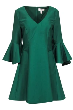 Badgley Mischka - Green Belle Sleeve Dress Sz 10