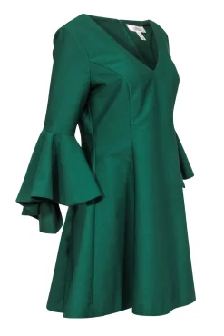 Badgley Mischka - Green Belle Sleeve Dress Sz 10