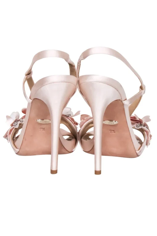 Badgley Mischka - Pink 3D Flower Open Toe Pumps Sz 7.5