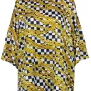Balenciaga - Gold, Black, & White Checkered Chain Print Top Sz 4