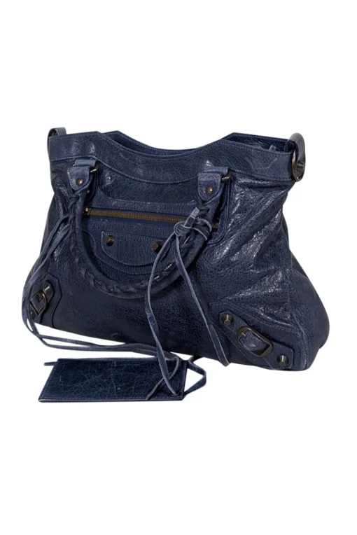 Balenciaga - Navy Leather City Crossbody Bag