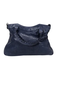 Balenciaga - Navy Leather City Crossbody Bag
