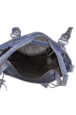 Balenciaga - Navy Leather City Crossbody Bag