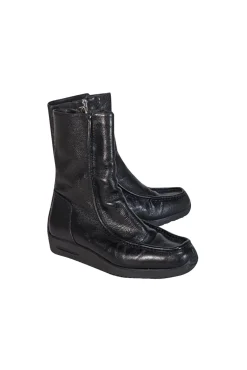 Bally - Black Patent Leather Shearling-Lined Boots Sz 9