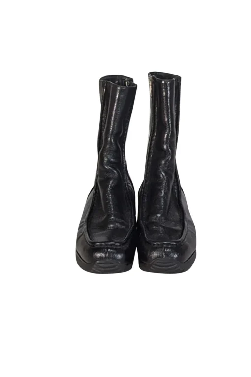 Bally - Black Patent Leather Shearling-Lined Boots Sz 9