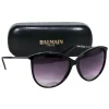 Balmain - Black Circular Sunglasses w/ Gunmetal Leg Detail