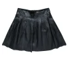 Banana Republic - Black Leather Pleated Mini Skirt Sz 0