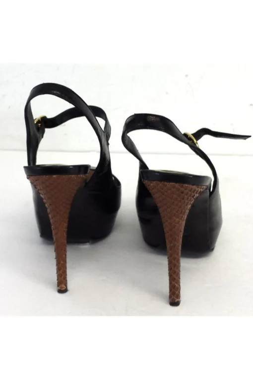Barbara Bui - Black Leather Peep Toe Slingbacks Sz 9
