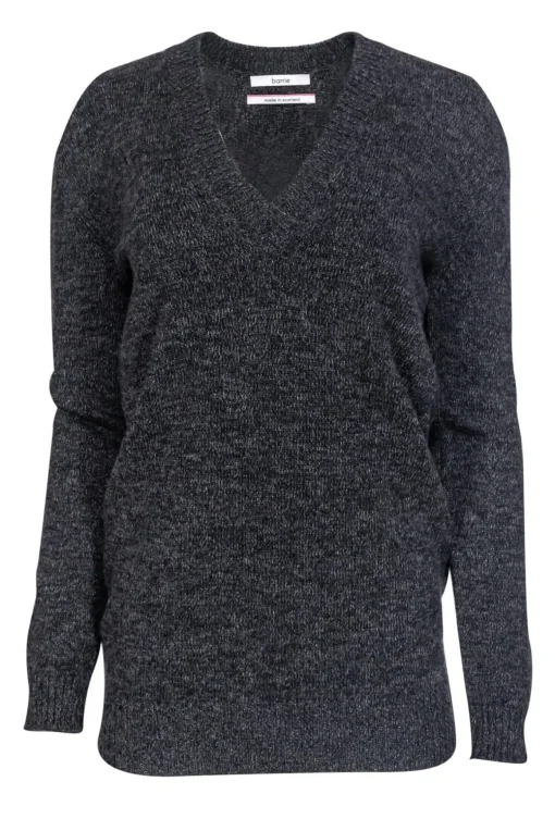 Barrie - Grey Cashmere Sweater w/ Elbow Pads Sz M
