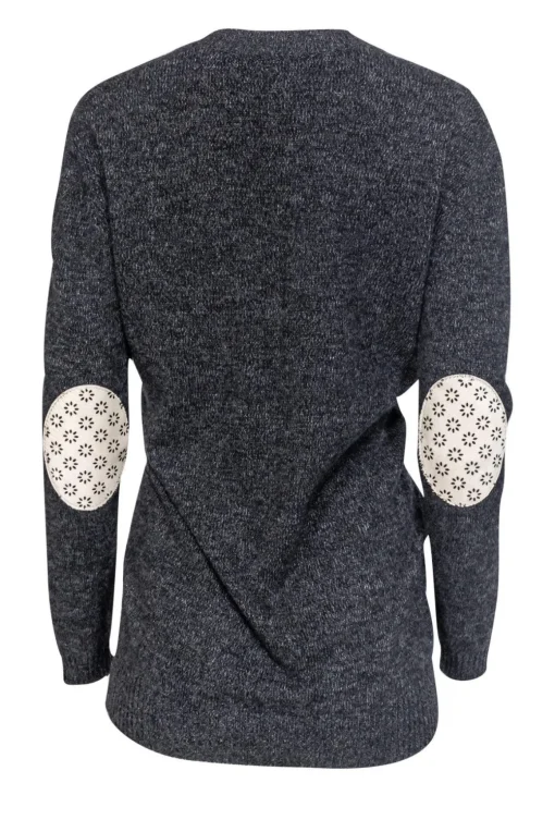 Barrie - Grey Cashmere Sweater w/ Elbow Pads Sz M