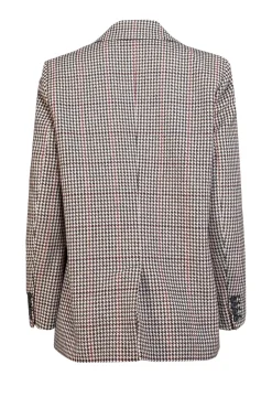 Ba&sh - Beige w/ Multicolor Houndstooth Pattern Wool Blend Blazer Sz 6