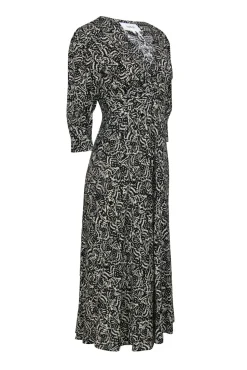 Ba&sh - Black & Beige Print Crop Sleeve Dress Sz S