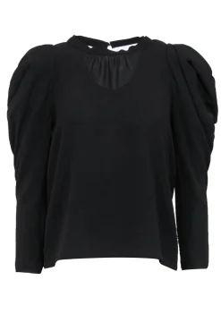 Ba&sh - Black Puff Sleeve Blouse w/ Back Cutout Sz S