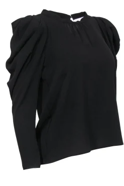 Ba&sh - Black Puff Sleeve Blouse w/ Back Cutout Sz S