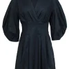 Ba&sh - Black Surplice Puff Sleeve Cotton Dress Sz 0
