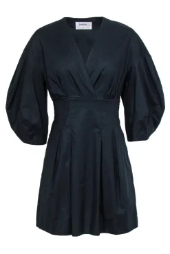 Ba&sh - Black Surplice Puff Sleeve Cotton Dress Sz 0