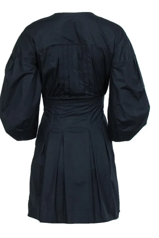 Ba&sh - Black Surplice Puff Sleeve Cotton Dress Sz 0