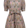 Ba&sh - Green & Multi Color Floral Print Short Sleeve Dress Sz 6