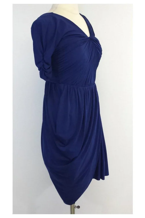 BCBG - Blue Gathered One Shoulder Dress Sz XS