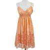 BCBG - Peach Silk Eyelet Spaghetti Strap Dress Sz S