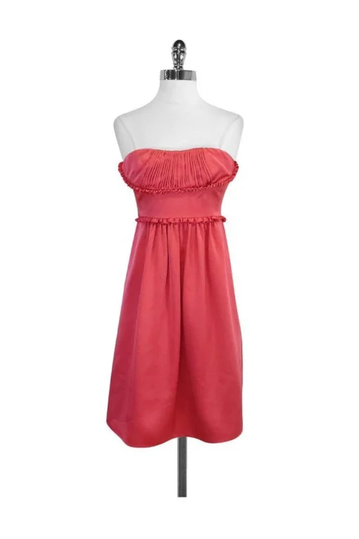 BCBG - Pink Silk Strapless Dress Sz 2